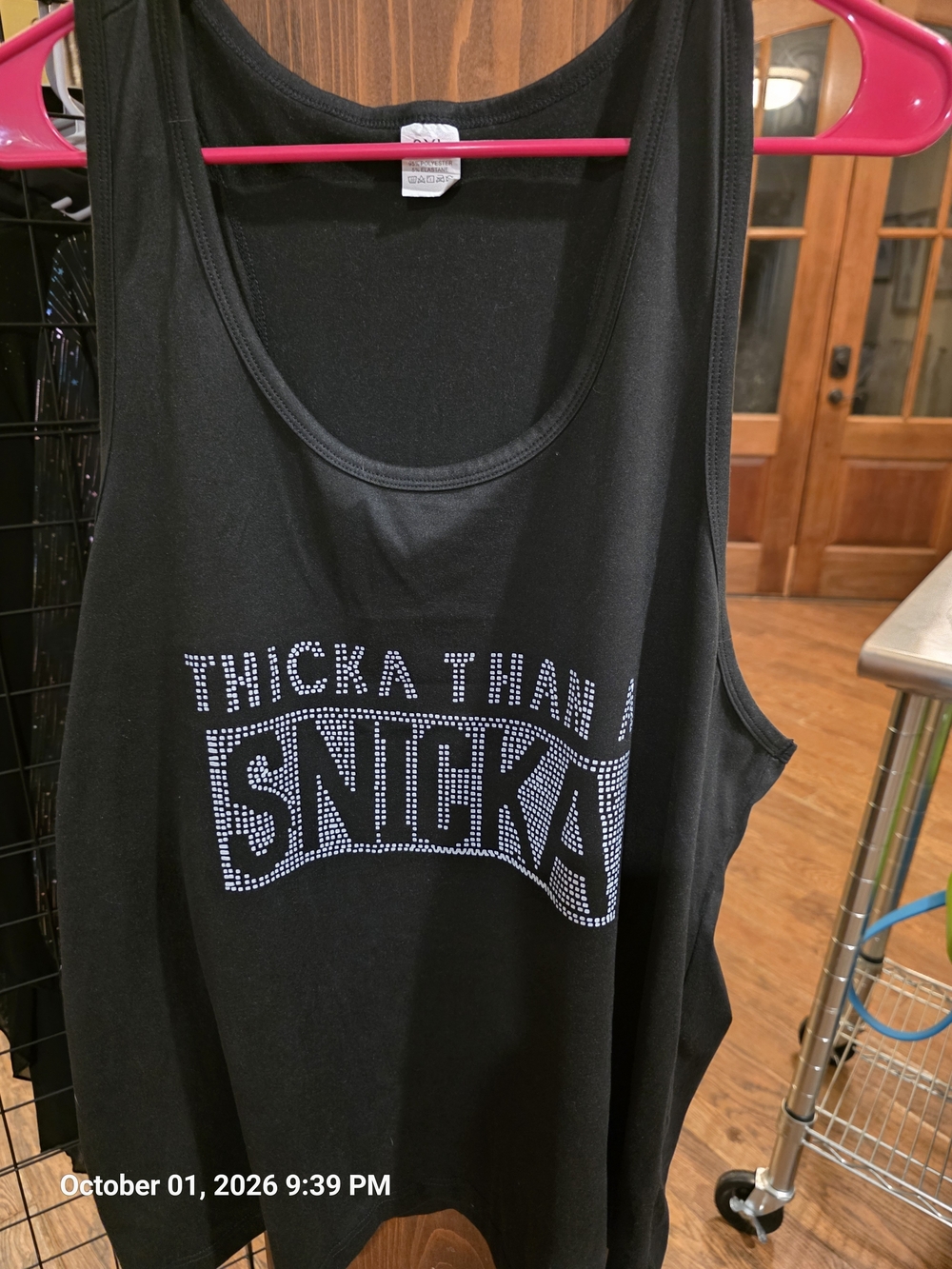 Black Women's Graphic Tank Top - 'Thicka Than A Snicka' 3XL